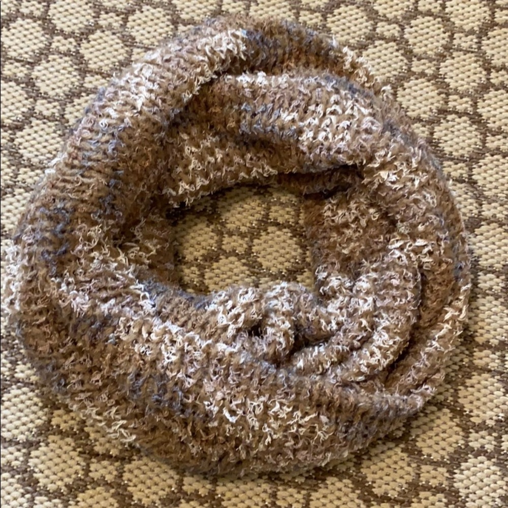 Tan Soft Knit Collar Scarf